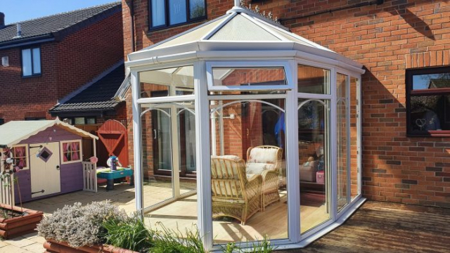 Custom Glass Roof Conservatory Installation by Discovery Windows in Stoke-On-Trent