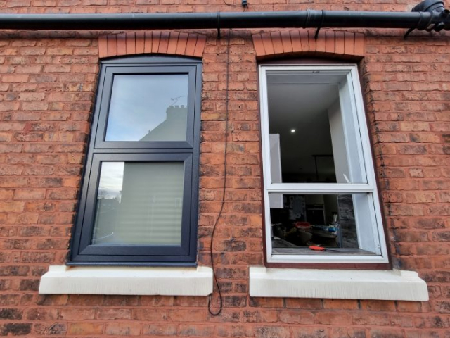 Energy-Efficient Grey uPVC Window Installation by Discovery Windows in Stoke-On-Trent