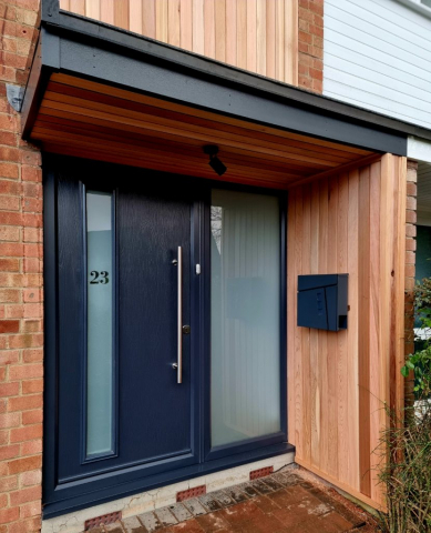 Stylish Porch with Glass Door Installation by Discovery Windows in Stoke-On-Trent