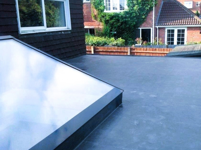 Durable EPDM Firestone rubber roofing installation by Discovery Windows in Stoke-On-Trent